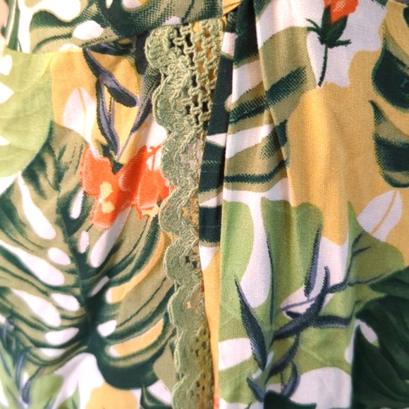 American & Beyond Tropical Flowers High Low Maxi Dress XS - Picture 5 of 16